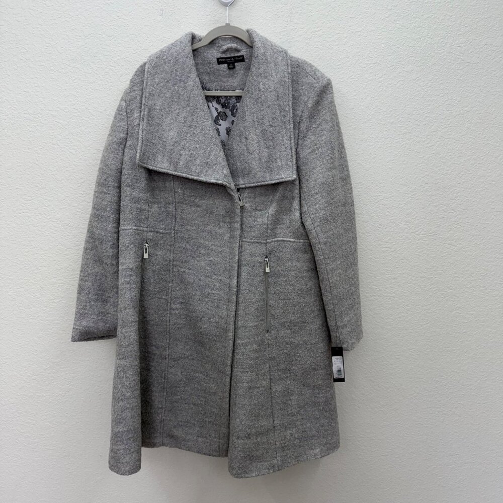 Preston & York Gray Wool Blend Full Zip Coat Jacket Womens size 18W